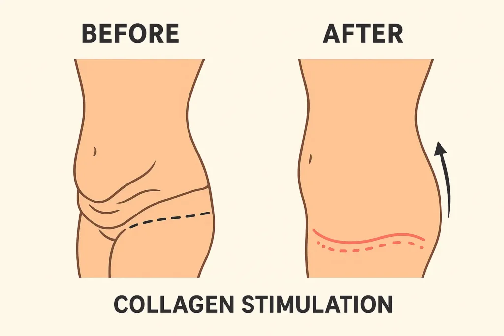 Before and after results for sagging skin after weight loss injections Newcastle